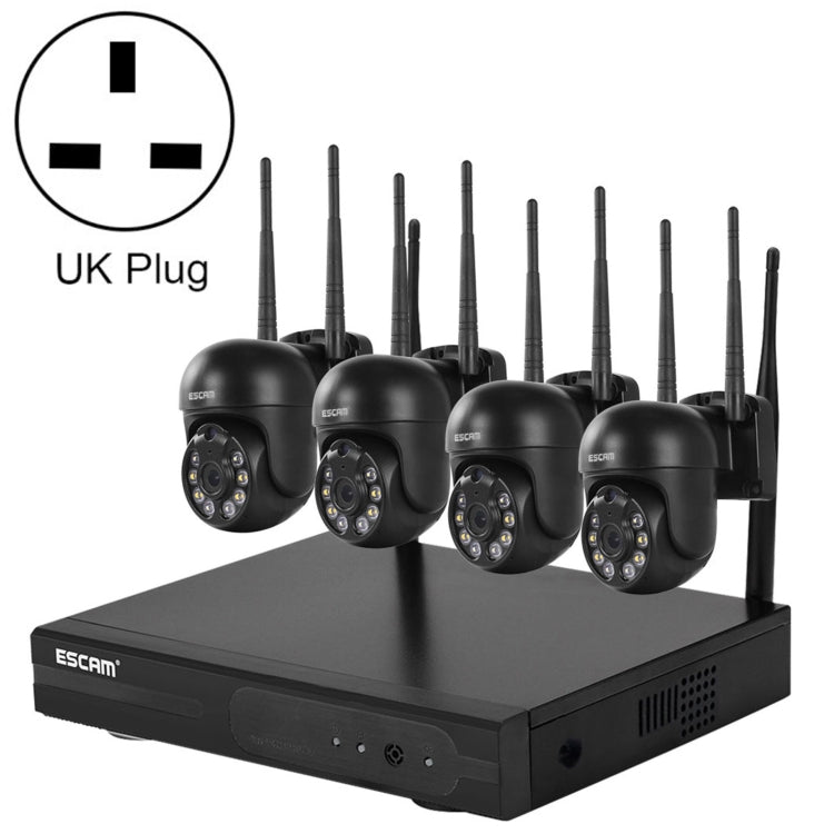 ESCAM WNK614 HD 3.0 Million Pixels 8-channel Wireless + 4IPC Wireless NVR Security System, AU Plug, WNK614 ESCAM WNK614 HD 3.0 Million Pixels 8-channel Wireless + 4IPC Wireless NVR Security System, AU Plug, WNK614